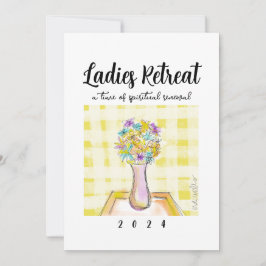 Ladys Retreat-Design mit Blume auf einem Tisch Einladung