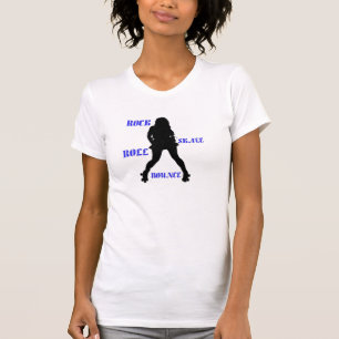 Ladys Rock Skate Roll Bounce T - Shirt - Blau