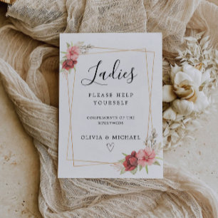 Ladys Room-Signature-Vorlage, Rose Hochzeit Einladung