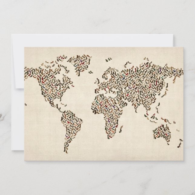 Ladys Shoes Map der Weltkarte (Vorderseite)