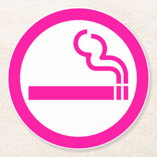 Ladys Smoking Area 喫 煙 性 japanischen Unterschrift Runder Pappuntersetzer