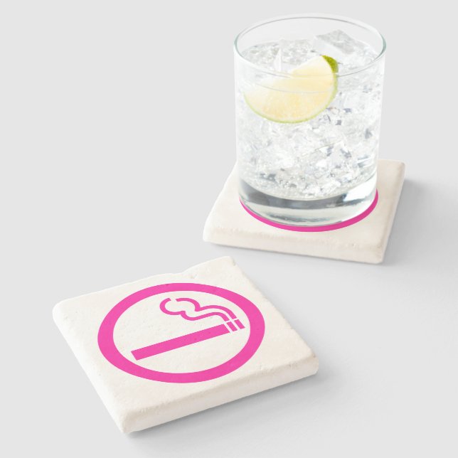 Ladys Smoking Area 喫 煙 性 japanischen Unterschrift Steinuntersetzer (Seitenansicht)