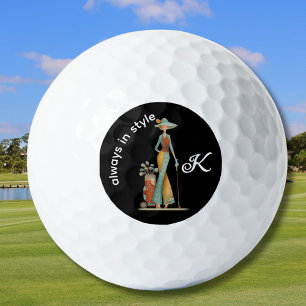 Ladys Stylish Golfer Personalisiert Name Golfball