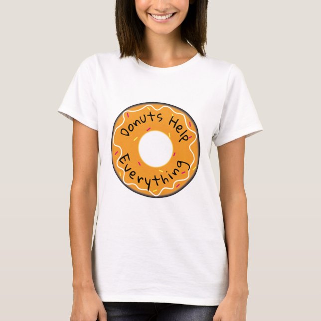 Ladys T-Shirt Donuts helfen alles (Vorderseite)
