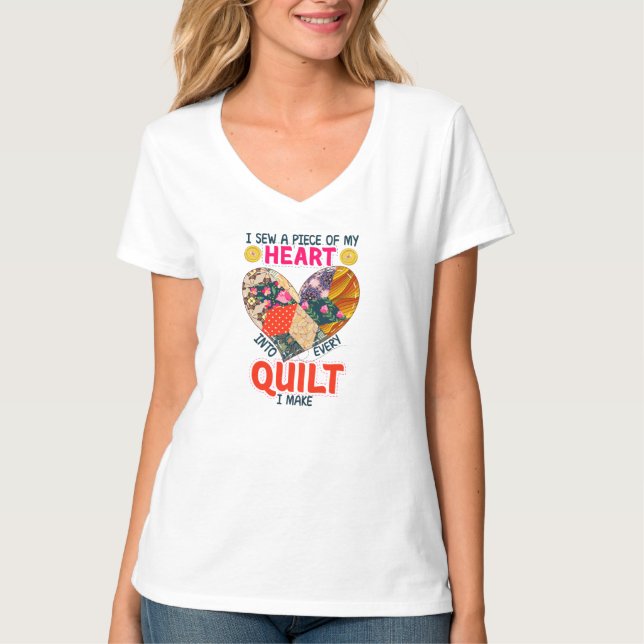 Ladys t Shirt quilting, quilting herzen, Güte (Vorderseite)