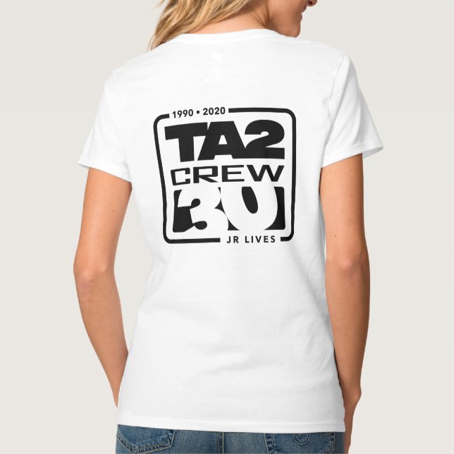 Ladys V-Neck (weiß) T-Shirt (Rückseite)