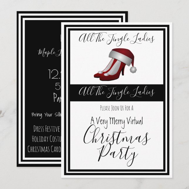 Ladys Virtual Holiday Party Einladung (Vorne/Hinten)