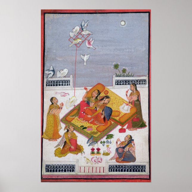 Ladys Watching Tauben, 1770 Poster (Vorne)