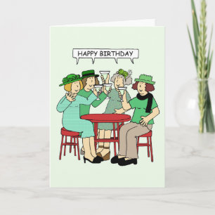 Ladys Wearing Green Happy Birthday Karte