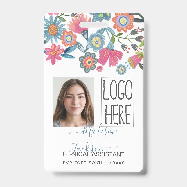 Ladys women Bloral identification plastic id Ausweis (Vorderseite)