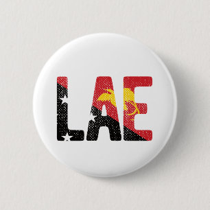 Lae mit der Flagge von Papua-Neuguinea Button