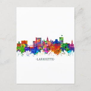 Lafayette Louisiana Skyline Feiertagspostkarte