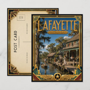 Lafayette Louisiana Vintage Art Deco Golden Age Postkarte