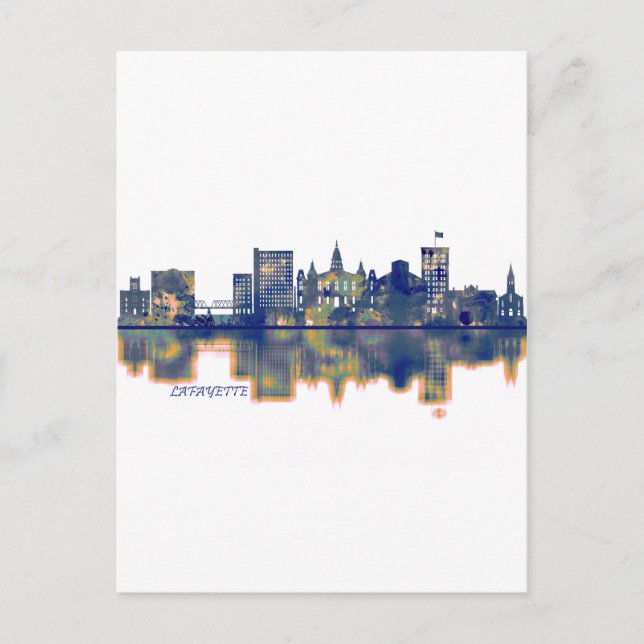 Lafayette Skyline Feiertagspostkarte (Vorderseite)