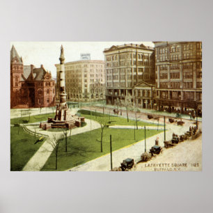 Lafayette Square Buffalo NY 1915 vintage Poster