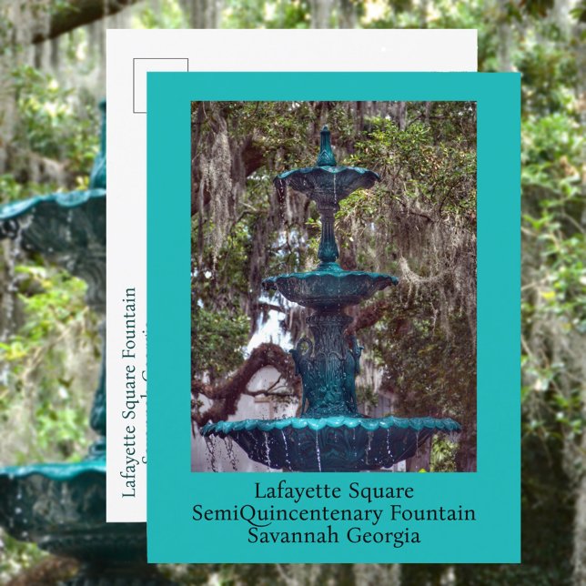Lafayette Square Fountain Savannah GA Fotografisch Postkarte (Von Creator hochgeladen)