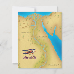 L'affiche de carte ancienne de style vintage du Ni