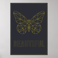 L'affirmation de soi poster origami papillon