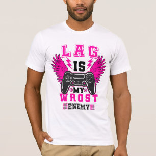 "Lag ist mein schlimmster Feind" - Gamer Grafik T- T-Shirt