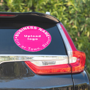 Lage des Unternehmens in rosa, großes Runder Vinyl Aufkleber