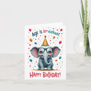 L'âge est l'éléphant !" Carte d'anniversaire Eléph