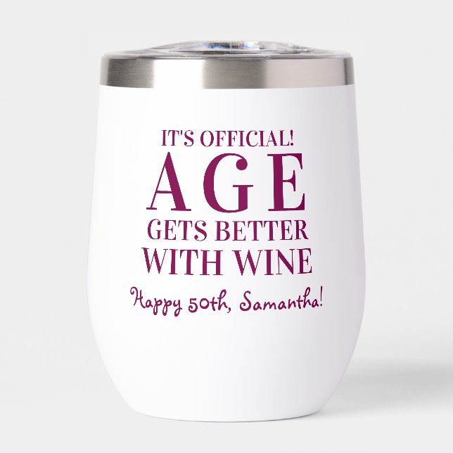 L'Âge S'Améliore Avec Le Vin Anniversaire Personna (Avant)