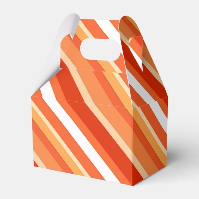 Lagen-Süßwaren-Streifen - orange und weiß Geschenkschachtel (Vorderseite)
