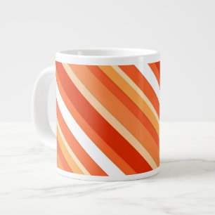 Lagen-Süßwaren-Streifen - orange und weiß Jumbo-Tasse