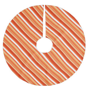 Lagen-Süßwaren-Streifen - orange und weiß Polyester Weihnachtsbaumdecke
