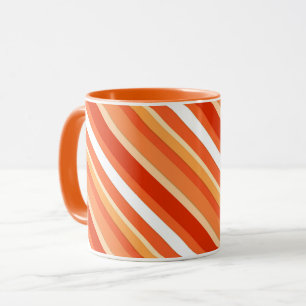 Lagen-Süßwaren-Streifen - orange und weiß Tasse