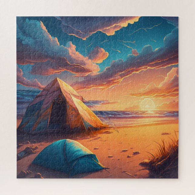 Lager bei Sonnenaufgang (Vertikal)