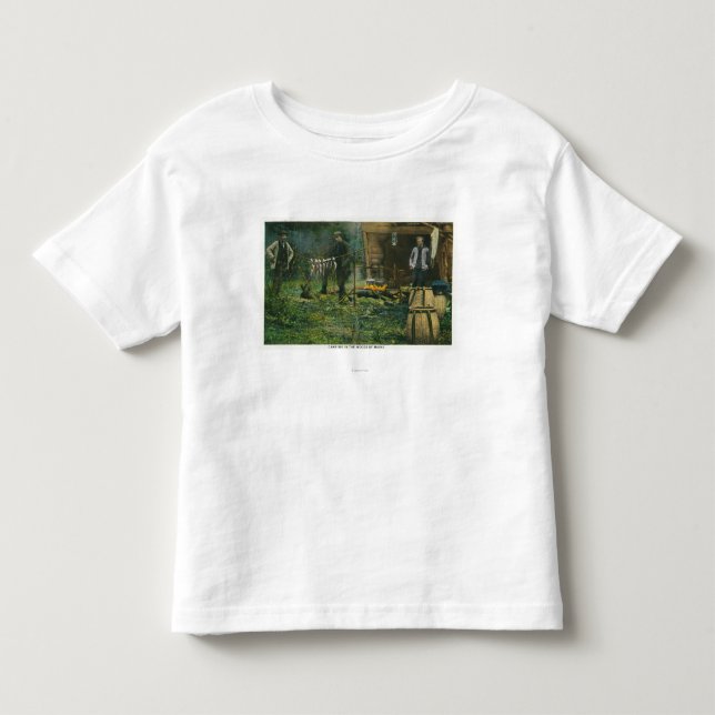 Lager-Boden-Szene des Mann-Campings in Maine Kleinkind T-shirt (Vorderseite)