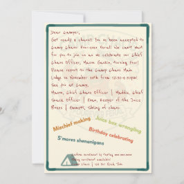 Lager Chaos: 4. Geburtstagseinladung "Forever Fera Einladung