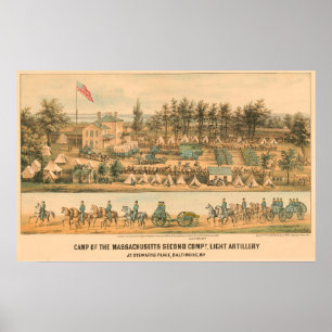 Lager der Massachusetts Zweite Firma 1861 Poster