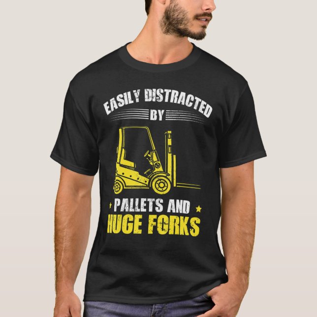 Lager Gabelstapler-Hubstaplergabel T-Shirt (Vorderseite)