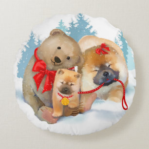 LAGER-GESCHENKE Chow-Chow Teddybear Rundes Kissen
