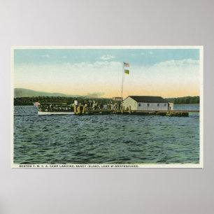 Lager-Landungs-Ansicht Sandy-Insel-, Boston YMCA Poster