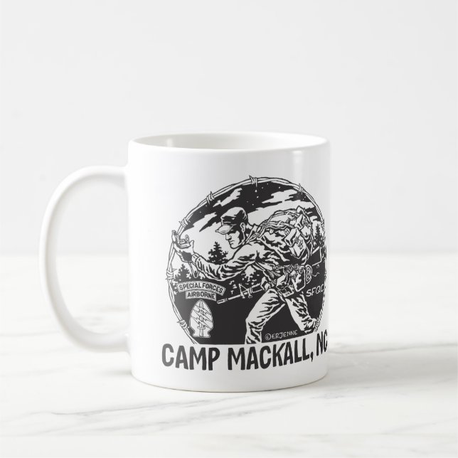 "Lager Mackall" - langer Vorsprung Kaffeetasse (Links)