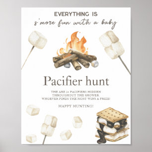 Lagerfeuer-Baby-Party - Schnuller-Suchspiel Poster