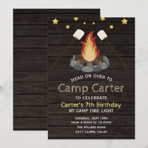 Lagerfeuer Camping Geburtstagseinladung Einladung
