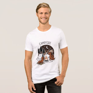 Lagerfeuer Dachshund Hunde Camping Nacht Tri-Blend Shirt