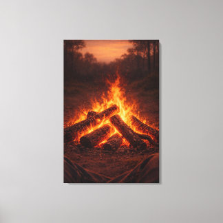 Lagerfeuer-Gedanken | Kaminzimmer-Wandkunst | Lein Leinwanddruck