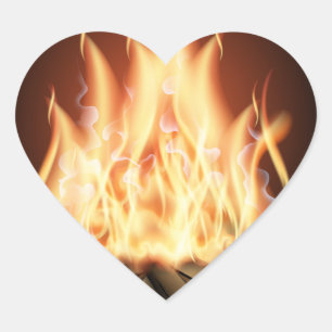 Lagerfeuer Herz-Aufkleber