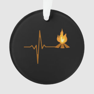 Lagerfeuer Herzschlag Camping Ornament