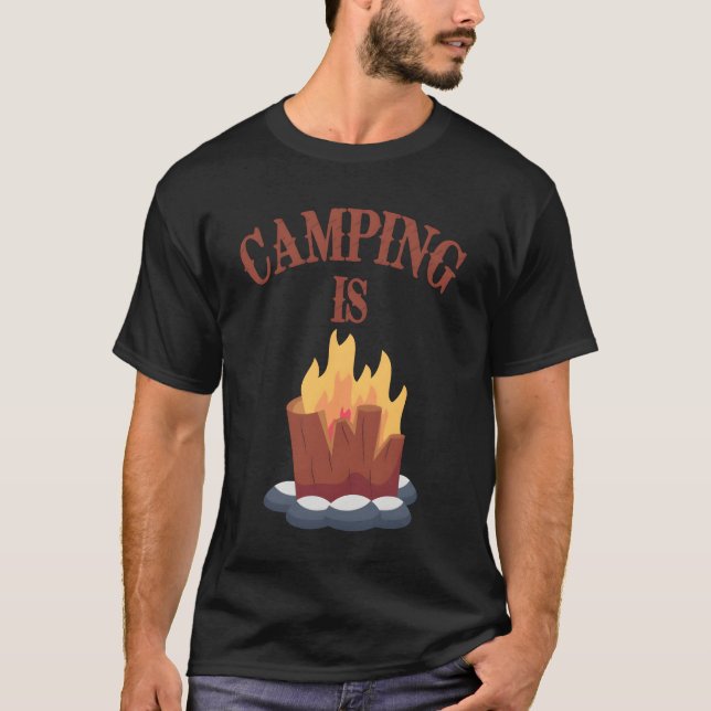 Lagerfeuer im Camp-Junge T-Shirt (Vorderseite)