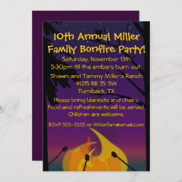 Lagerfeuer-Party Einladung