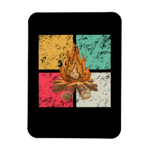 Lagerfeuer Retro Vintage Magnet