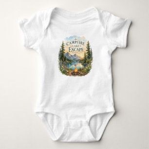 Lagerfeuer See Flucht Berg Wilderness Camping Baby Strampler