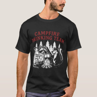 Lagerfeuer-Trinkteam Opossum Waschbär Eichhörnchen T-Shirt