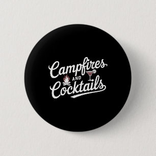 Lagerfeuer und Schwänze Sommer Camping Grafikdesig Button
